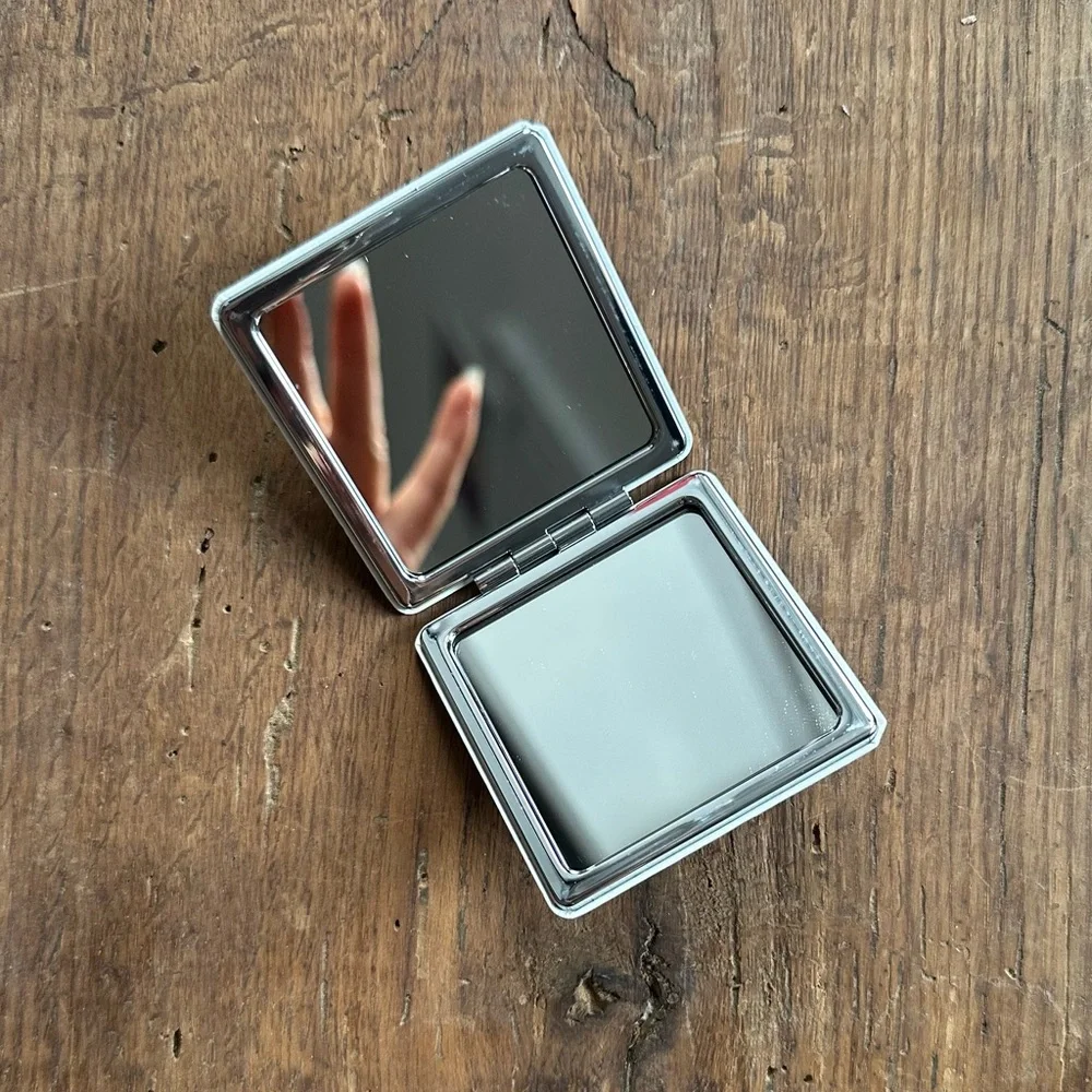 NWOT Painted clown compact square folding mirror 2.75”